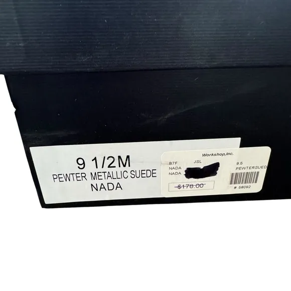 NIB J/Slides NYC NADA Pewter Metallic Suede Faux Fur Lined Slip On Shoes