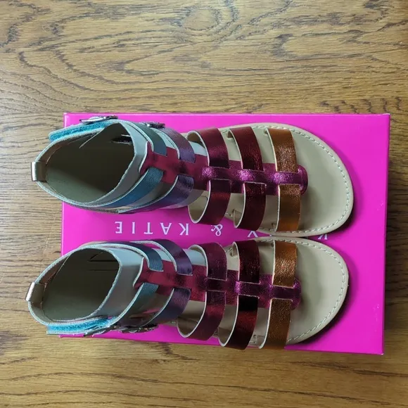 NIB Kelly &amp; Katie Chloe Gladiator Rainbow Sandal Kids Size 1