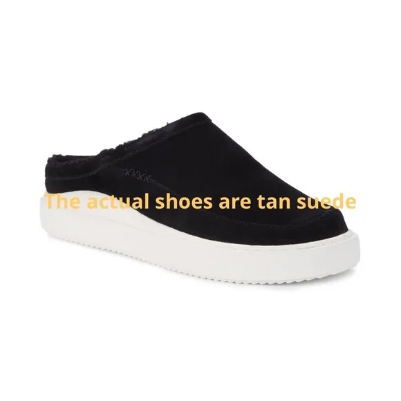 NIB LUCKY BRAND Korrin Faux Fur - Lined Suede Slippers Slip on Shoes new 7.5 - 8