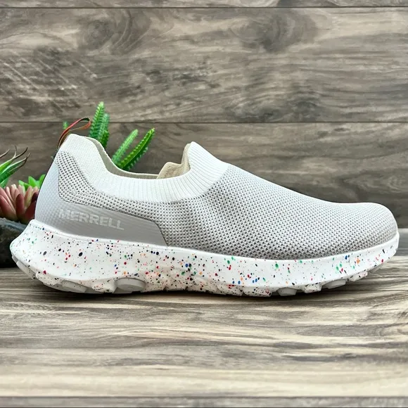 NIB Merrell Cloud Moc Knit Slip On Sneakers Shoes Confetti Pride Mens 10M 44