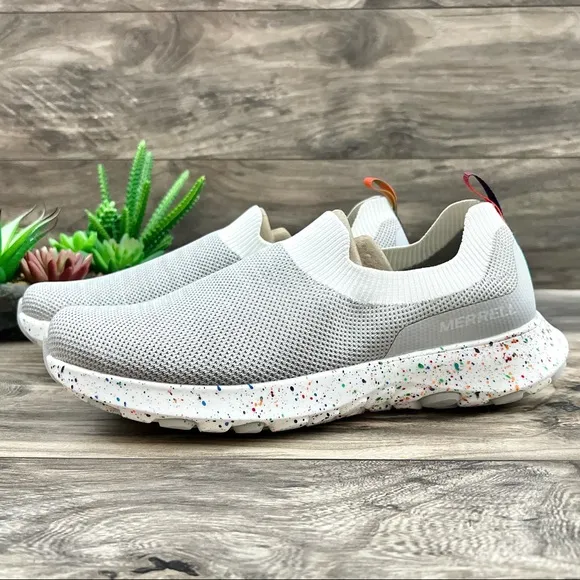 NIB Merrell Cloud Moc Knit Slip On Sneakers Shoes Confetti Pride Mens 10M 44
