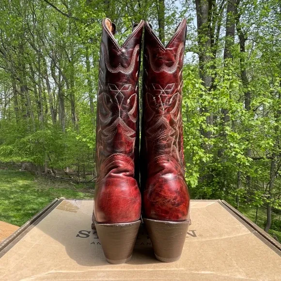 NIB NWOT Stetson Handcrafted Leather &amp; Python Cowboy Boots, Wing &amp; Cross Overlay