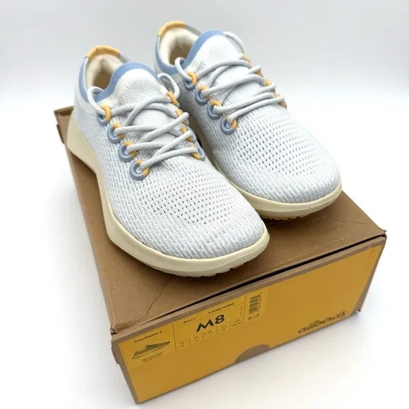 NIB NWT New Allbirds Mens Tree Dasher 2 Size 8 Shoes Blizzard Beige Hush Walking