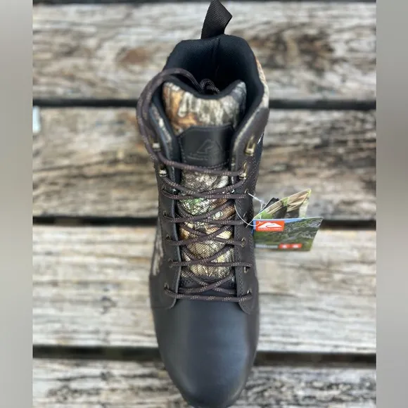 NIB Ozark Trail Realtree Camouflage Leather Waterproof Size 12 Hunting Boots