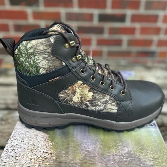 NIB Ozark Trail Realtree Camouflage Leather Waterproof Size 12 Hunting Boots