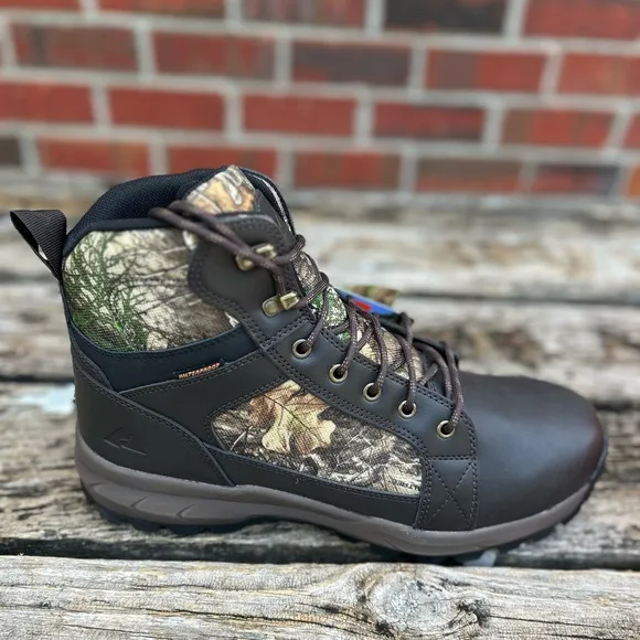 NIB Ozark Trail Realtree Camouflage Leather Waterproof Size 12 Hunting Boots