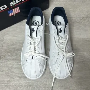 nib // polo sport Ralph Lauren baydon White leather sneakers shoes