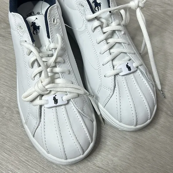 nib // polo sport Ralph Lauren baydon White leather sneakers shoes