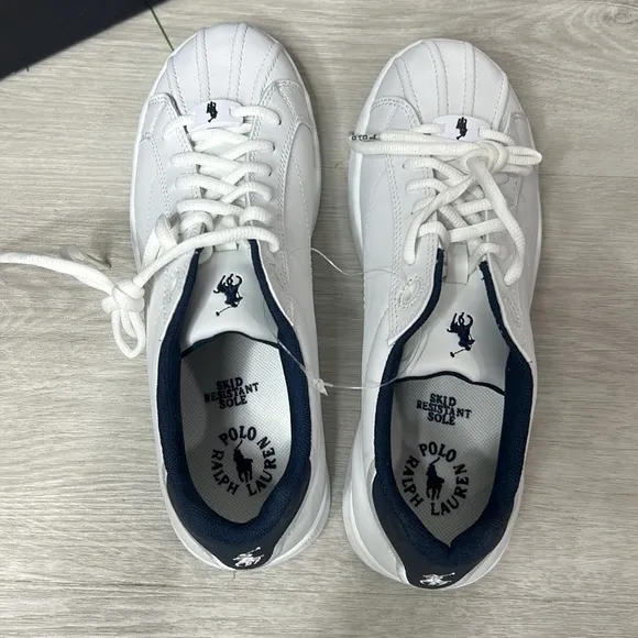 nib // polo sport Ralph Lauren baydon White leather sneakers shoes