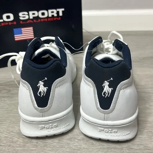 nib // polo sport Ralph Lauren baydon White leather sneakers shoes