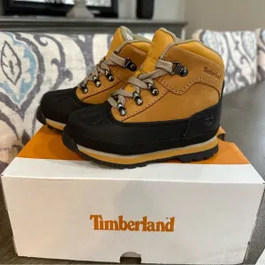 NIB Timberland Kids' Euro Hiker Waterproof Boots Leather Various Sizes Tan Black