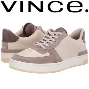 NIB Vince Rendel Suede Leather Retro Lace Up Sneakers In Woodsmoke Shoes 5 M