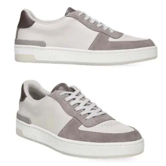 NIB Vince Rendel Suede Leather Retro Lace Up Sneakers In Woodsmoke Shoes 5 M