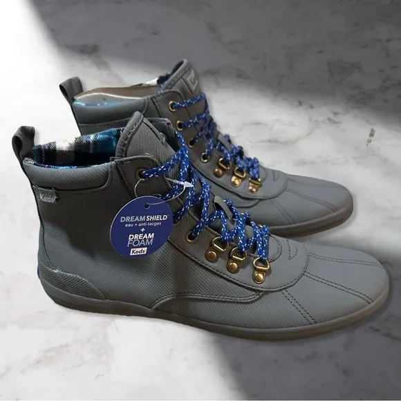 NIB Women’s KEDS Scout Boot II Water Resistant W/ Dream Foam Matte Gray Size 11
