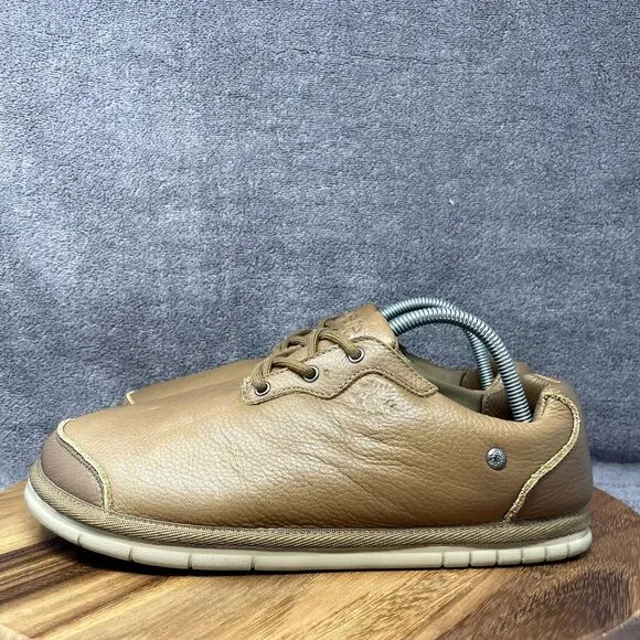 Nice Shell Beach Strut Wood Men's Size 10 Brown Leather Shoe Surfing California