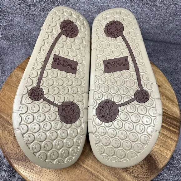 Nice Shell Beach Strut Wood Men's Size 10 Brown Leather Shoe Surfing California