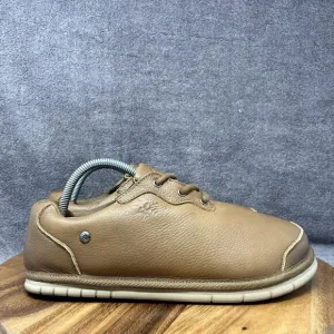 Nice Shell Beach Strut Wood Men's Size 10 Brown Leather Shoe Surfing California