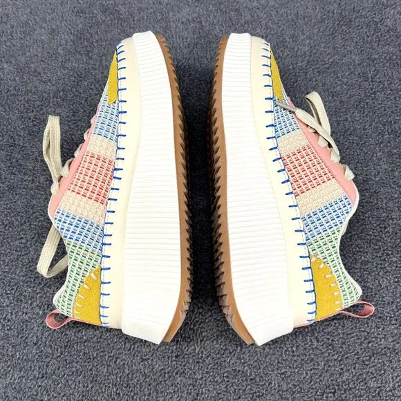Nicole Miller Shoes Womens 6.5 Beige Brita Mixed Woven sneaker
