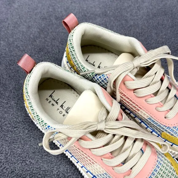 Nicole Miller Shoes Womens 6.5 Beige Brita Mixed Woven sneaker