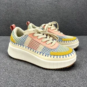 Nicole Miller Shoes Womens 6.5 Beige Brita Mixed Woven sneaker