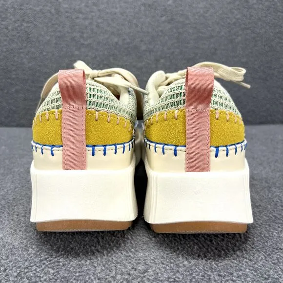 Nicole Miller Shoes Womens 6.5 Beige Brita Mixed Woven sneaker