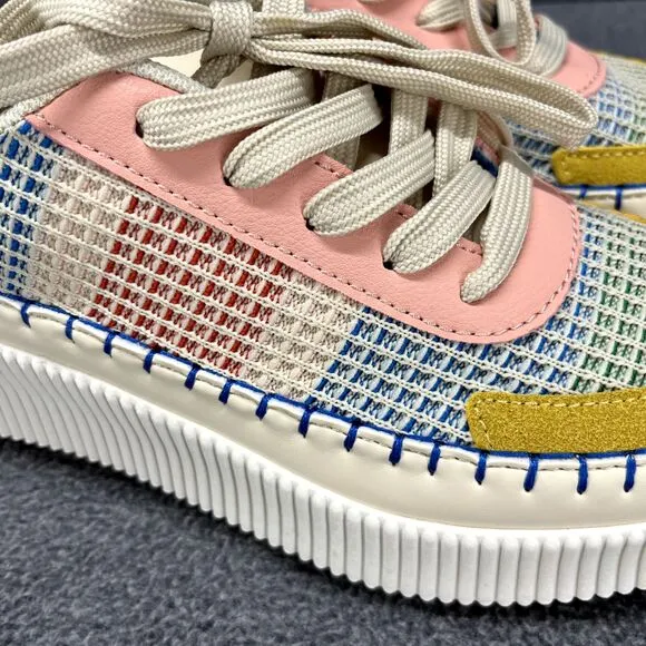 Nicole Miller Shoes Womens 6.5 Beige Brita Mixed Woven sneaker