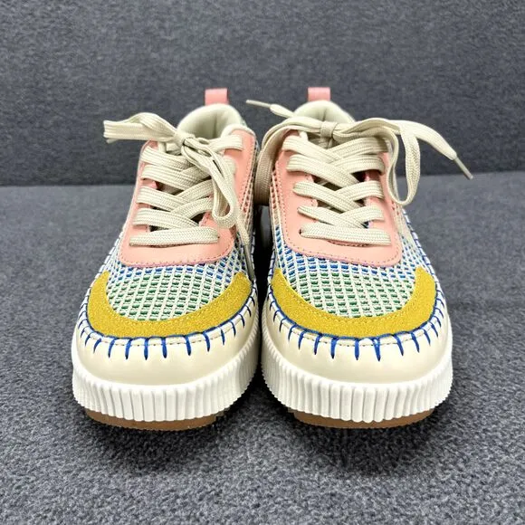 Nicole Miller Shoes Womens 6.5 Beige Brita Mixed Woven sneaker