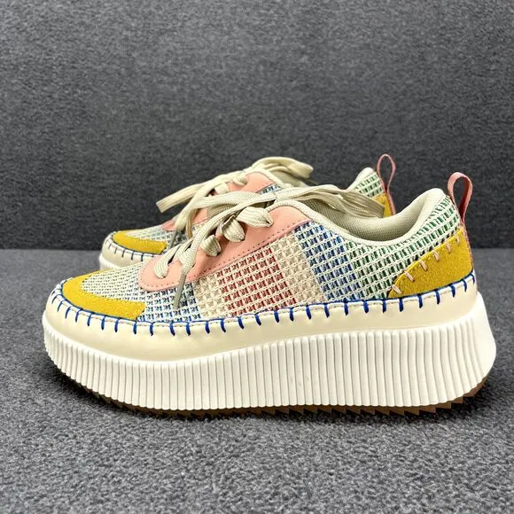 Nicole Miller Shoes Womens 6.5 Beige Brita Mixed Woven sneaker