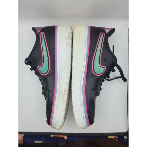 Nike Air Force 1 '07‎ LV8 Sport South Beach 2018 Mens Size 10 Black NEON Green