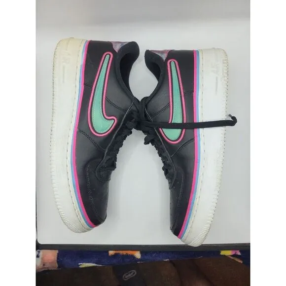 Nike Air Force 1 '07‎ LV8 Sport South Beach 2018 Mens Size 10 Black NEON Green