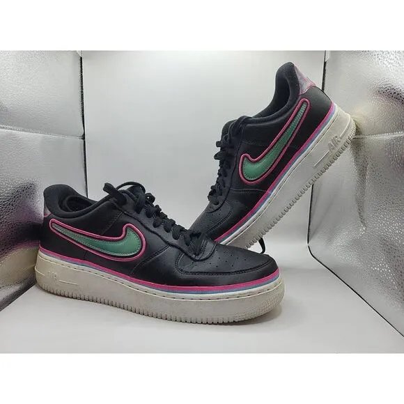 Nike Air Force 1 '07‎ LV8 Sport South Beach 2018 Mens Size 10 Black NEON Green