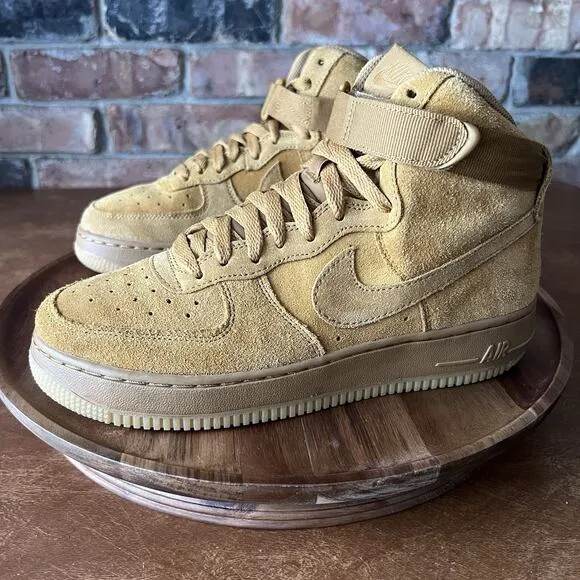 Nike Air Force 1 High LV8 3 Wheat Suede Shoes Sneakers Youth 6 Women's 7.5