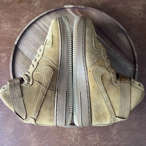 Nike Air Force 1 High LV8 3 Wheat Suede Shoes Sneakers Youth 6 Women's 7.5