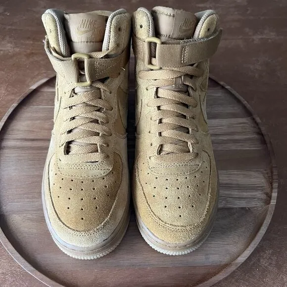 Nike Air Force 1 High LV8 3 Wheat Suede Shoes Sneakers Youth 6 Women's 7.5