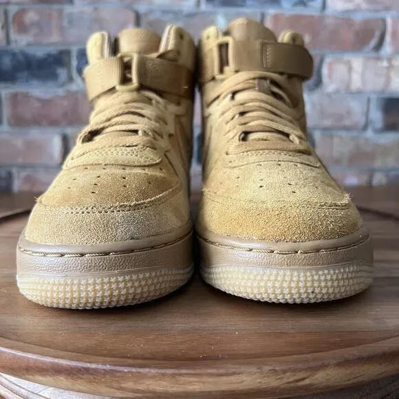 Nike Air Force 1 High LV8 3 Wheat Suede Shoes Sneakers Youth 6 Women's 7.5