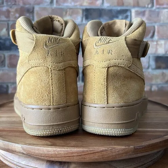 Nike Air Force 1 High LV8 3 Wheat Suede Shoes Sneakers Youth 6 Women's 7.5