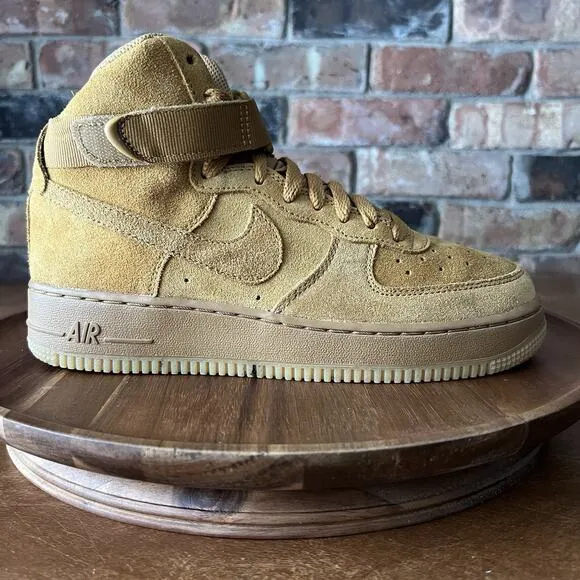 Nike Air Force 1 High LV8 3 Wheat Suede Shoes Sneakers Youth 6 Women's 7.5