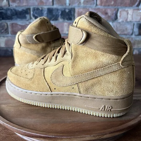 Nike Air Force 1 High LV8 3 Wheat Suede Shoes Sneakers Youth 6 Women's 7.5