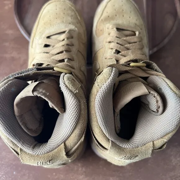 Nike Air Force 1 High LV8 3 Wheat Suede Shoes Sneakers Youth 6 Women's 7.5
