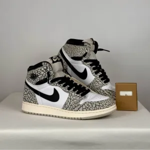 Nike Air Jordan 1 High OG, Tech Grey/Black/White, Elephant, Big Kids Size 6Y