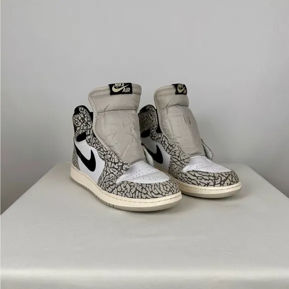 Nike Air Jordan 1 High OG, Tech Grey/Black/White, Elephant, Big Kids Size 6Y