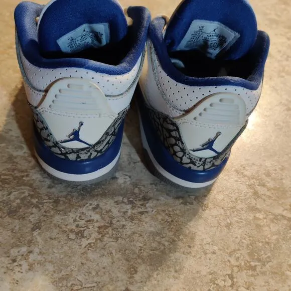 Nike Air Jordan 3 Retro (TD) Shoes Wizards White Blue DM0968-148 Toddler 7c