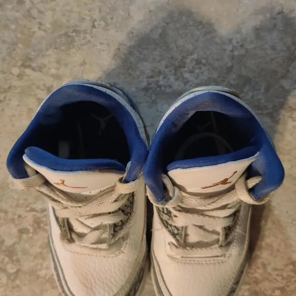 Nike Air Jordan 3 Retro (TD) Shoes Wizards White Blue DM0968-148 Toddler 7c