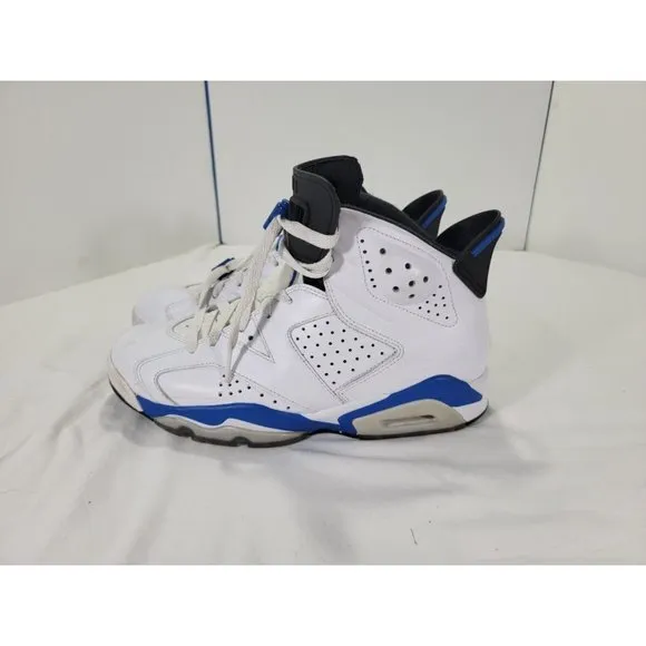 Nike Air Jordan 6 Retro Sport Blue 384664–107 White Blue Size‎ 7.5