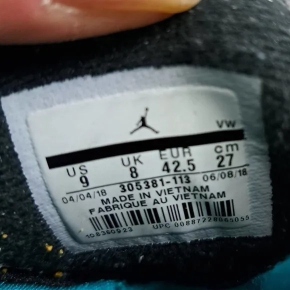 Nike Air Jordan 8 Retro South Beach 305381-113 Size 9 Men's Shoes