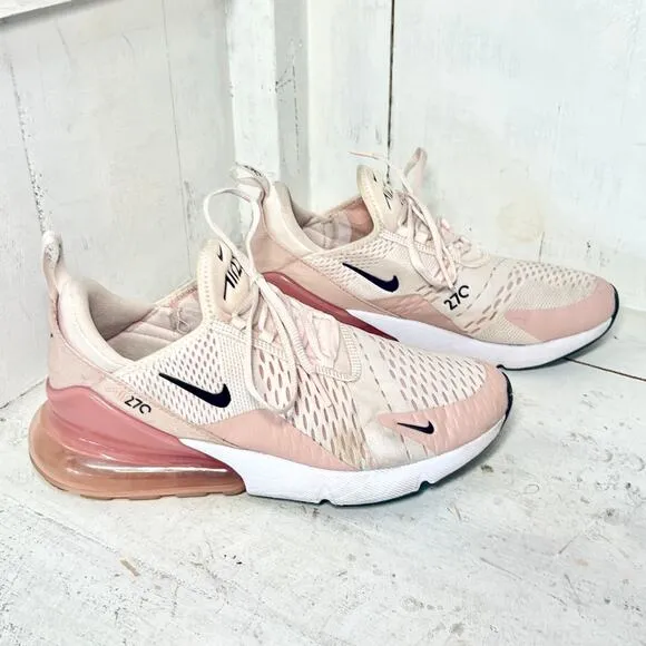 Nike Air Max 270 Low Top Running Sneakers Light Soft Pink/Black Women's Size 10