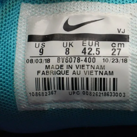 Nike Air Max 270 South Beach Mens Size 9 Shoes Blue Black BV6078-400