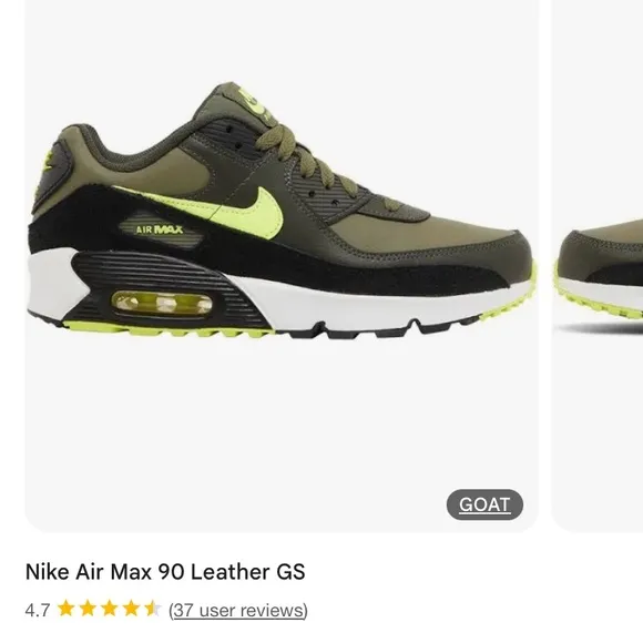 Nike Air Max 90 Leather GS - Black and Green