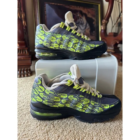 Nike Air Max 95‎ Neon Green &amp; Gray Sneakers Athletic Shoes Youth Size 6.5Y