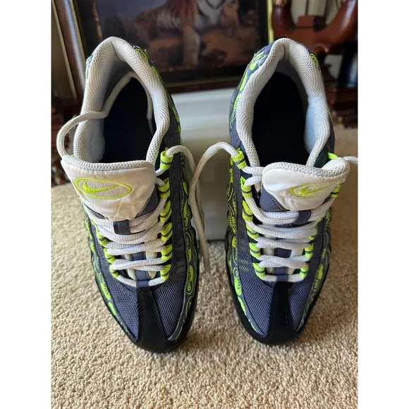 Nike Air Max 95‎ Neon Green &amp; Gray Sneakers Athletic Shoes Youth Size 6.5Y